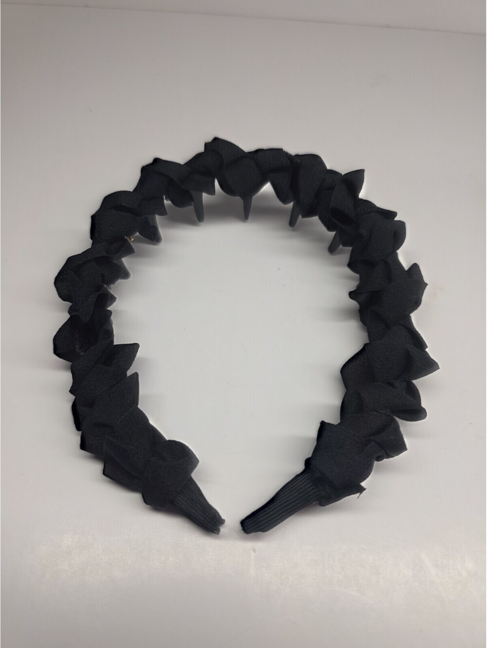 Black Headband Non Slip Long Comb Teeth And Gemstones